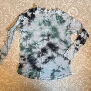 Tie-Dye Long Sleeve Top - Green/Black - Free People